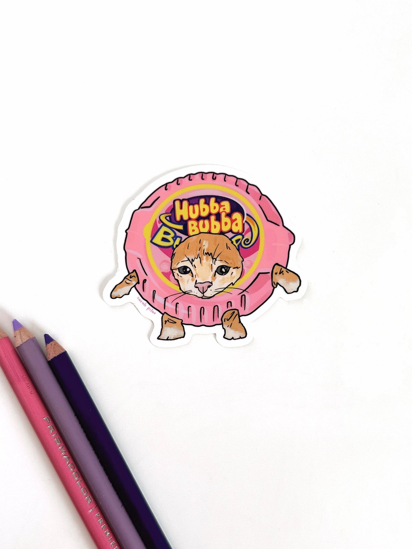 Bubble Gum Cat Sticker