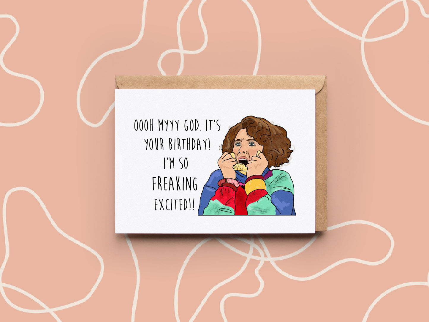 Excited Sue SNL Birthday Card