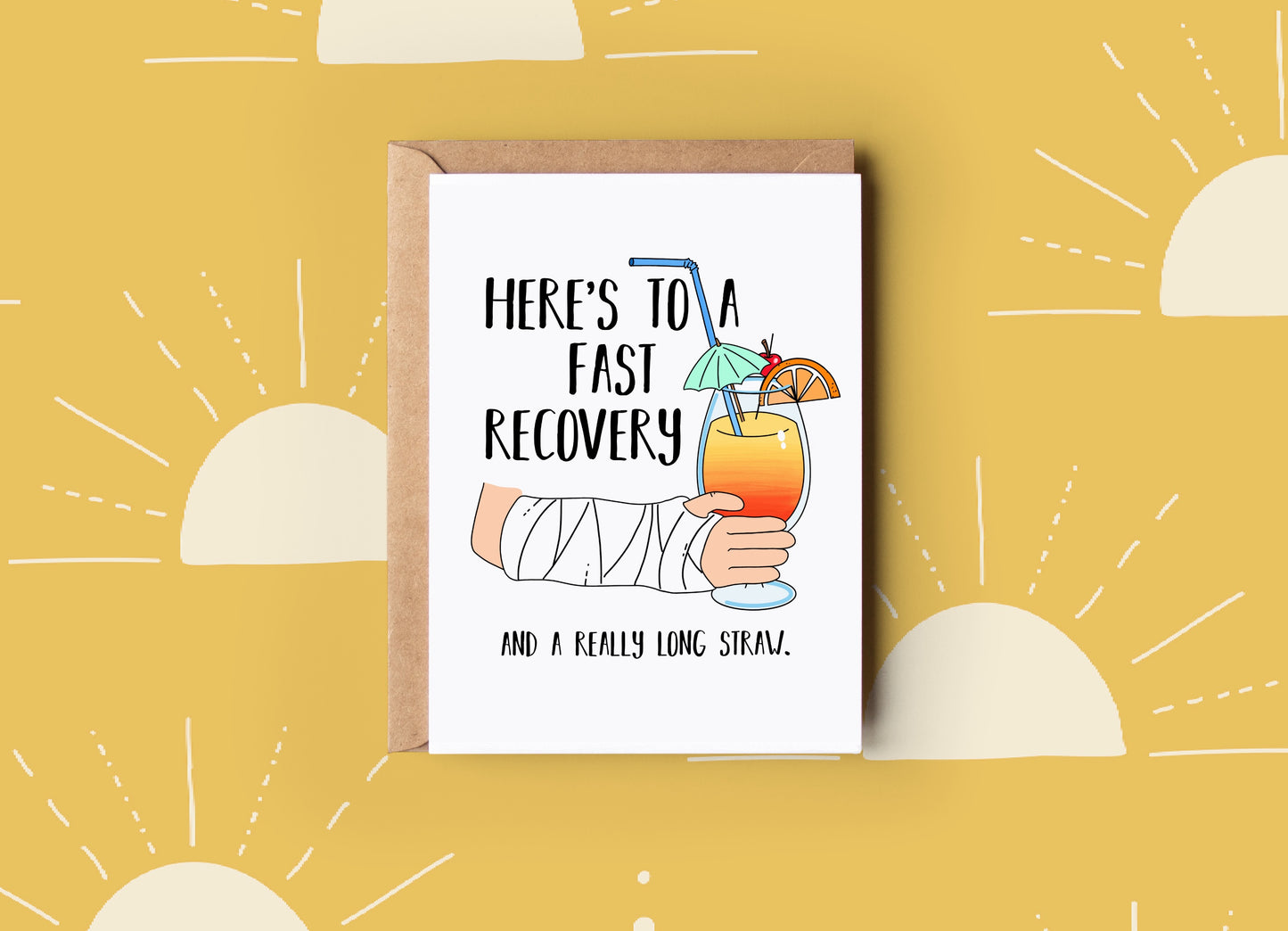 Get Well Soon Drink Card