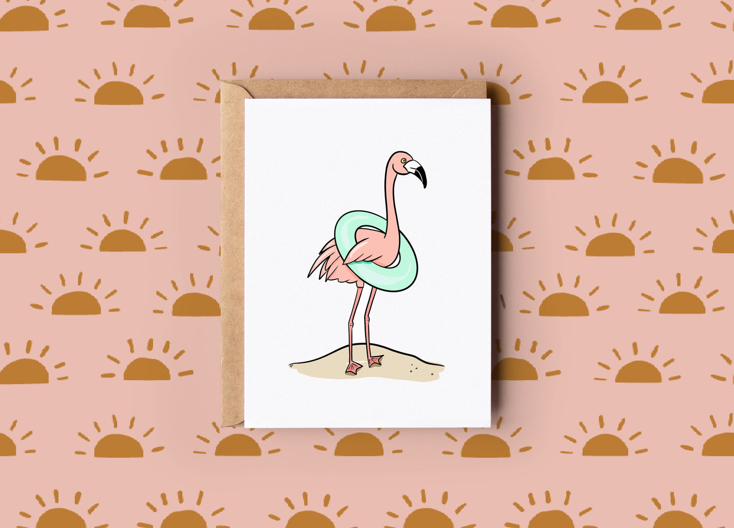 Floaty Flamingo Card