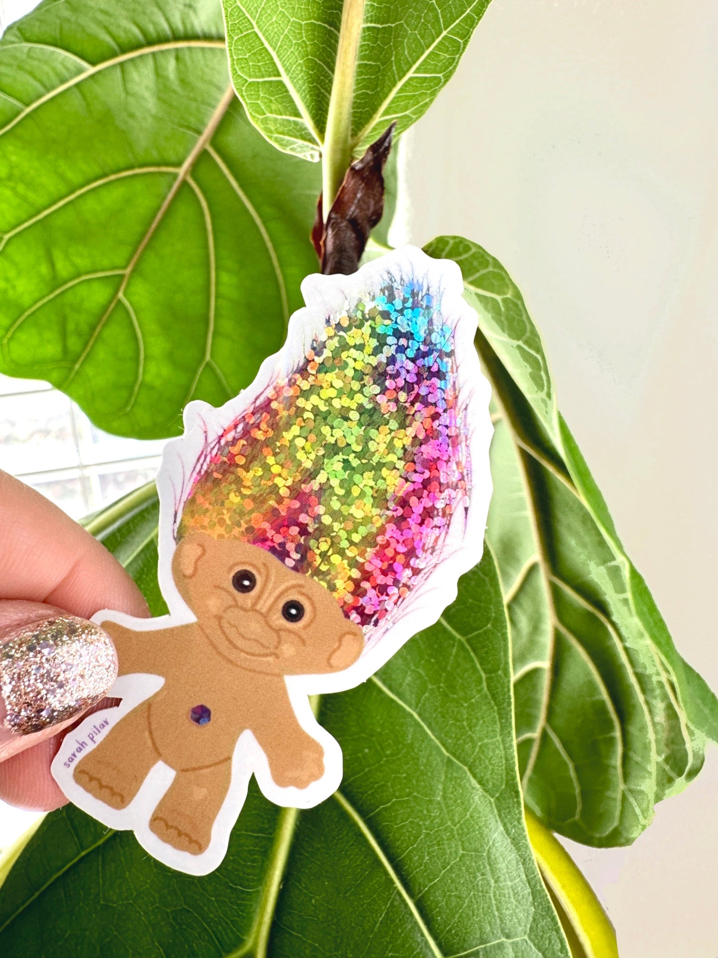 Treasure Troll Glitter Sticker