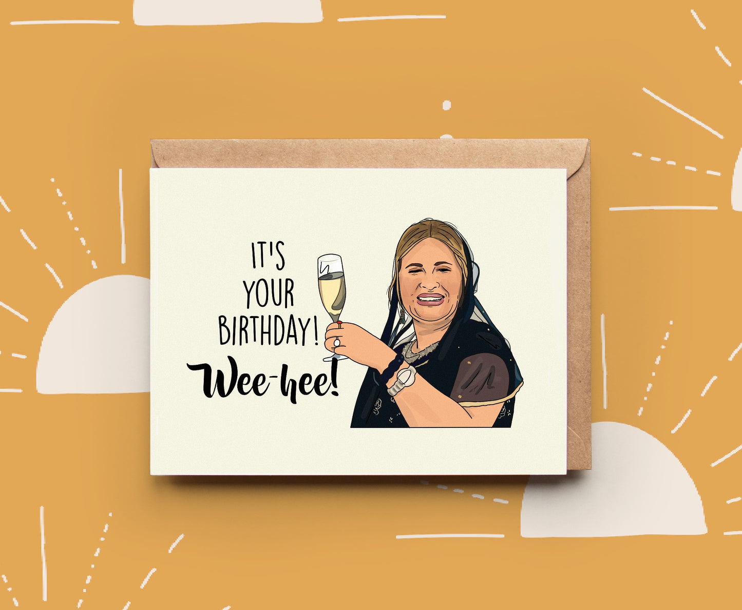 Cheers White Lotus Birthday Card