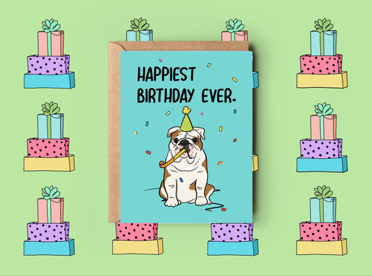 Birthday Bulldog Card