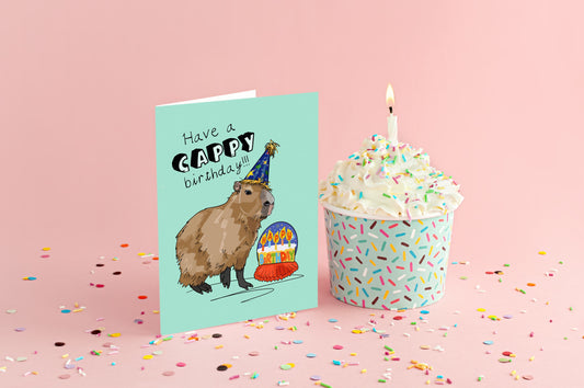 Capybara Birthday Card