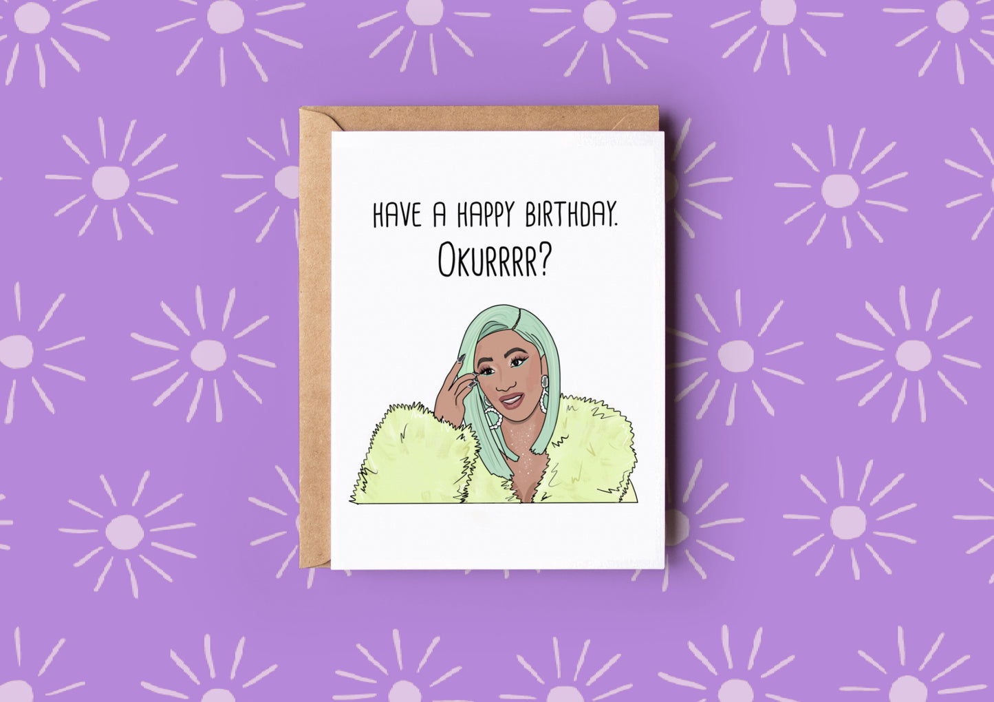 Cardi B Birthday Card