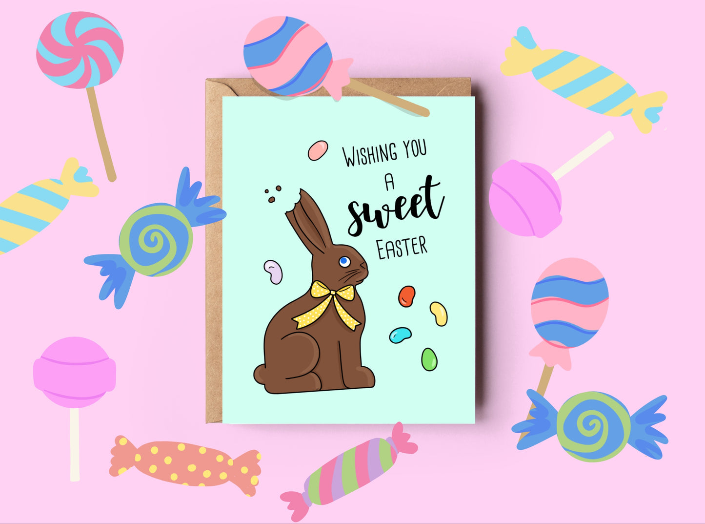 Chocolate Bunny Easter Card