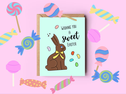 Chocolate Bunny Easter Card