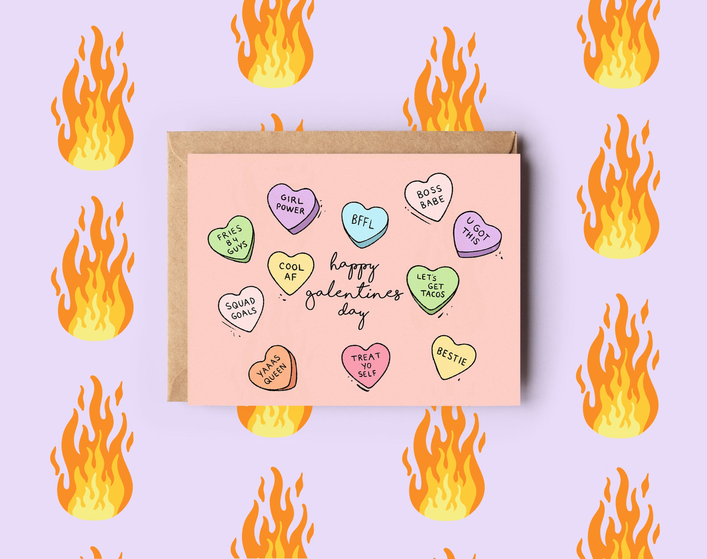 Galentine’s Day Candy Hearts Card