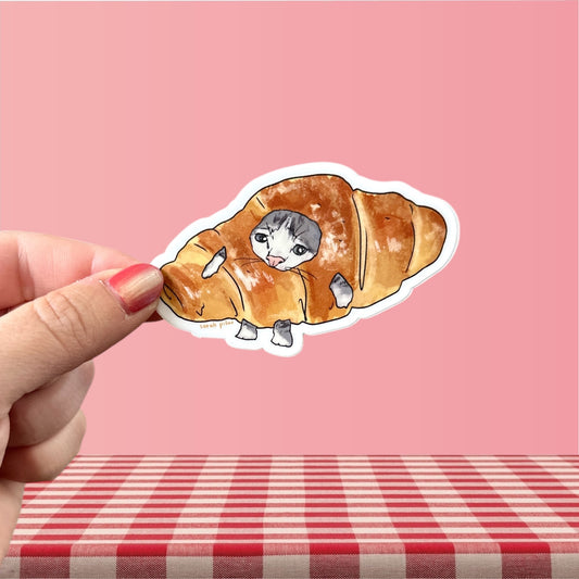 Croissant Cat Sticker