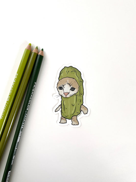 Pickle Cat Sticker