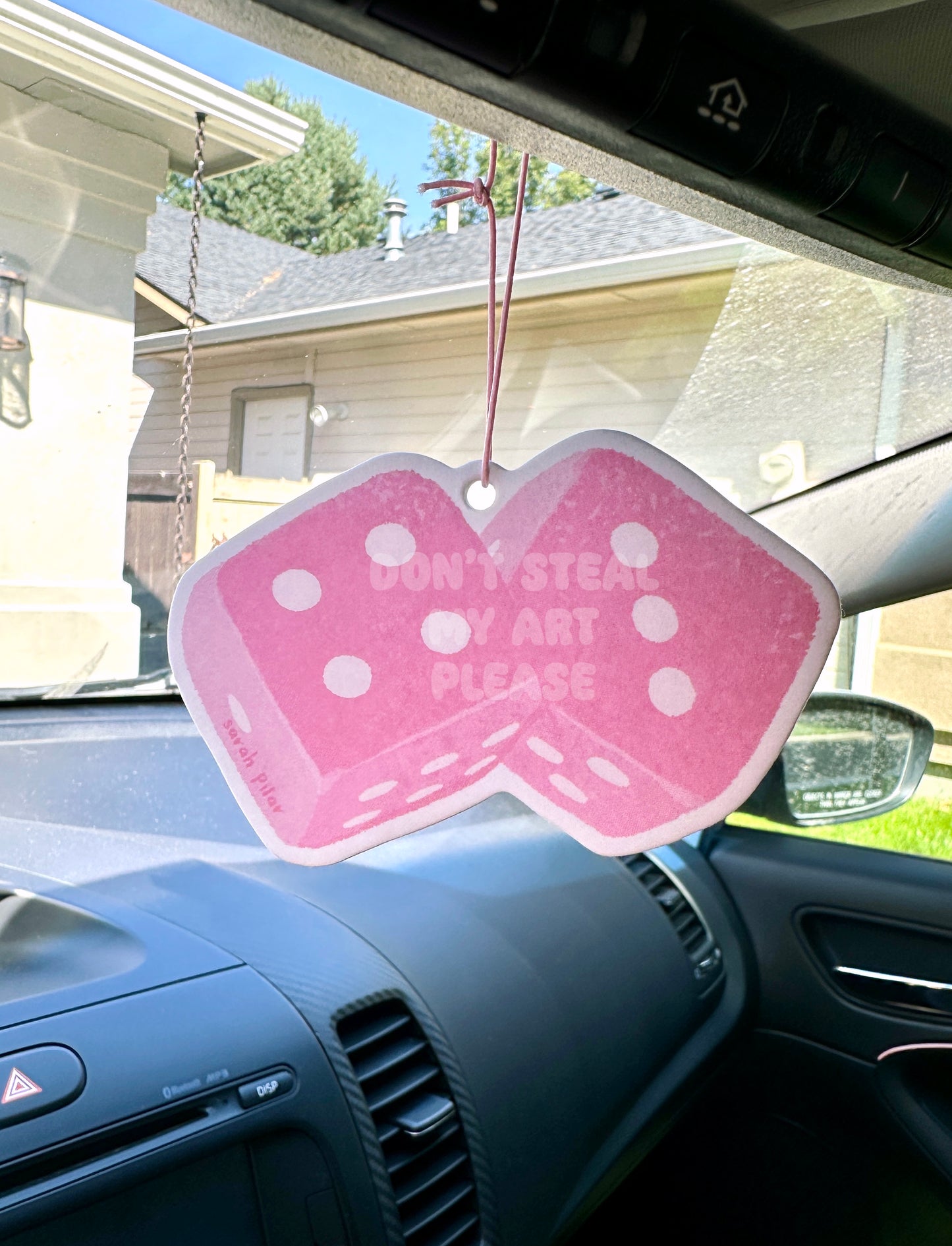 Pink Fuzzy Dice Air Freshener