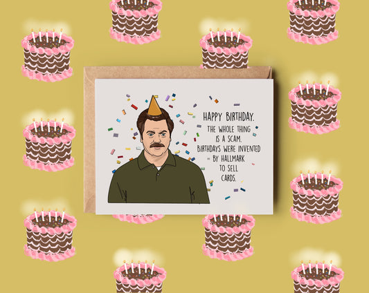 Ron Swanson Scam Birthday Card