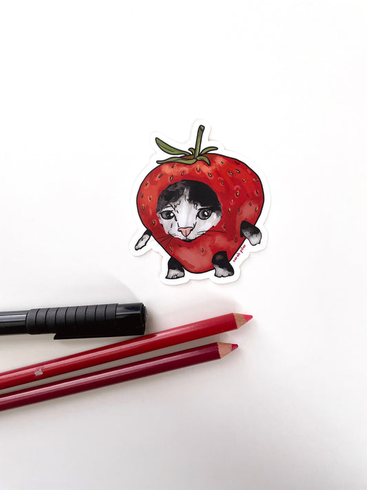 Strawberry Cat Sticker