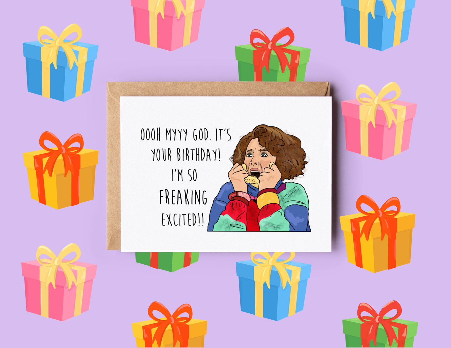 Excited Sue SNL Birthday Card