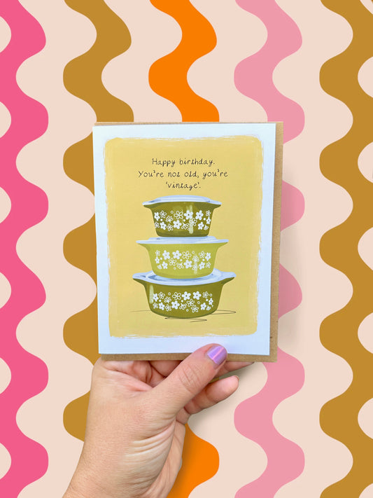 Vintage Pyrex Birthday Card
