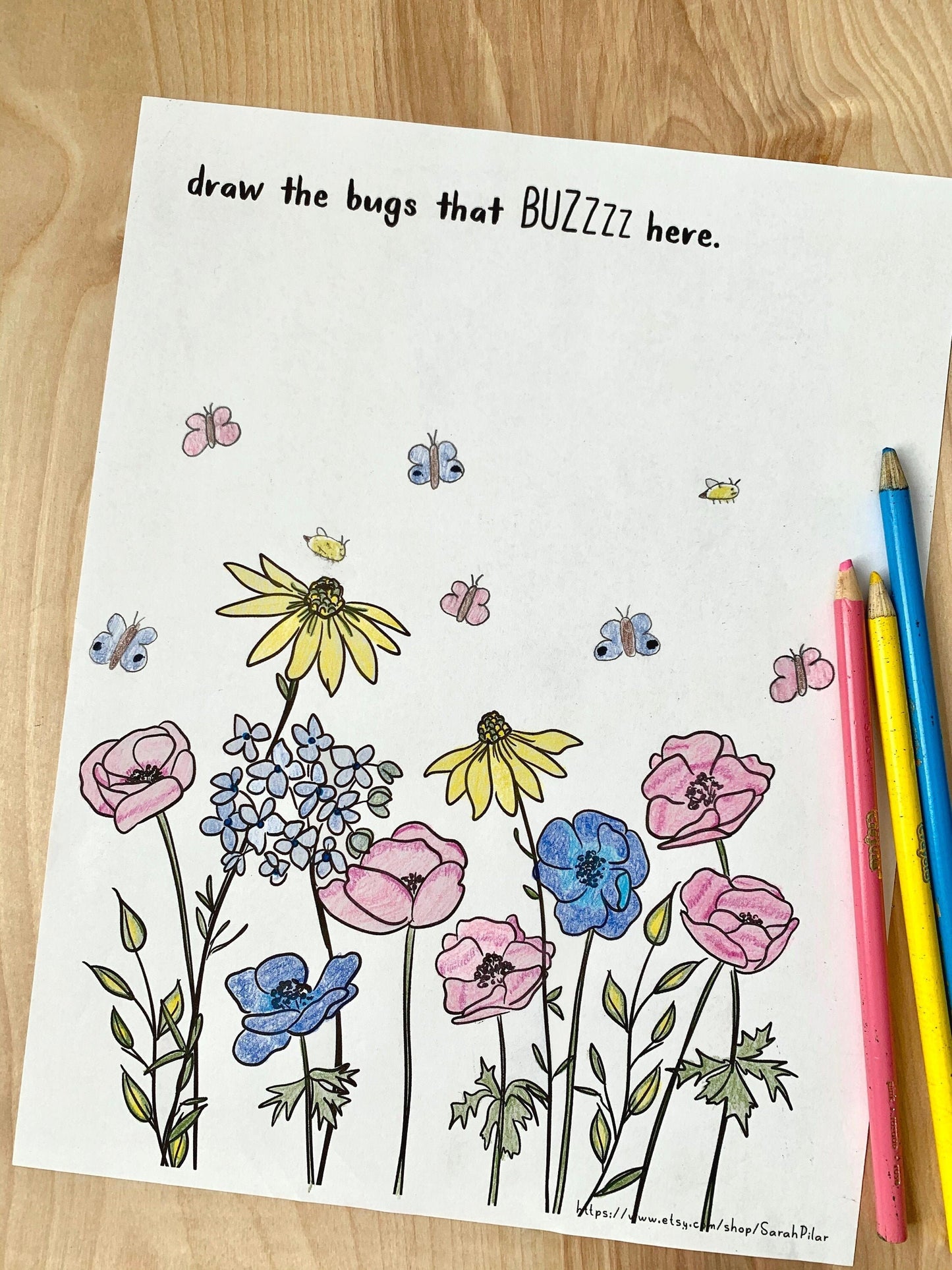 Nature Coloring pages, 3 pack, Kids Activity Pages, Nature Color pages, Silly activity pages, Drawing Prompts, Printable pages