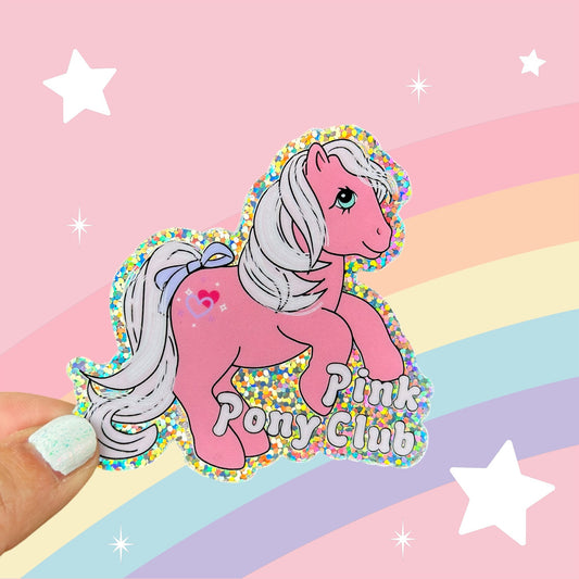 Pink Pony Club Glitter Sticker